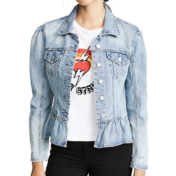 ruffle hem denim jacket